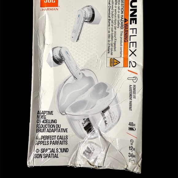 JBL Tune Flex 2,Ghost Edition Earbud Noise-Cancelling Bluetooth Earphones -White - Picture 7 of 10